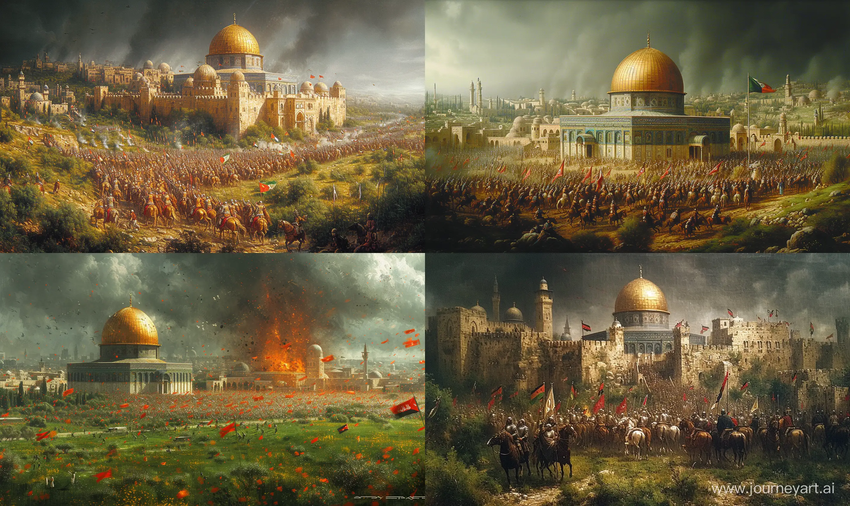 Epic-Battle-of-Saracen-Knights-vs-Crusaders-in-Botticelliinspired-Renaissance-Painting