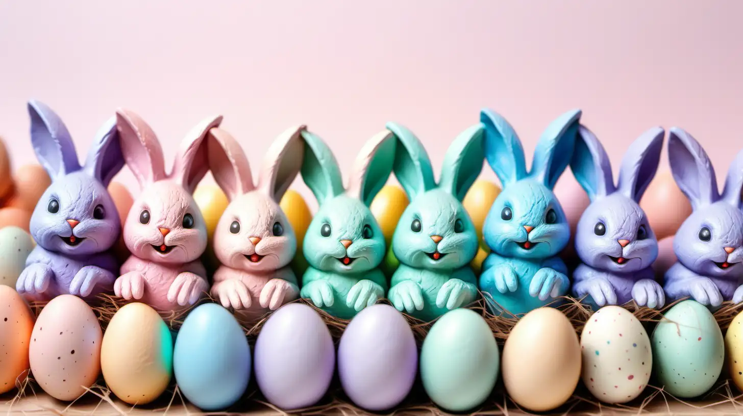 Whimsical Easter Bunny and Egg Crackle Illustration