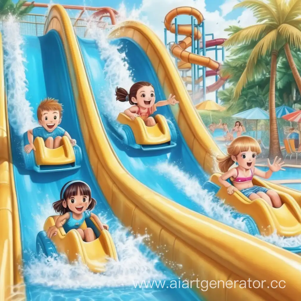 Children-Enjoying-Water-Park-Slides