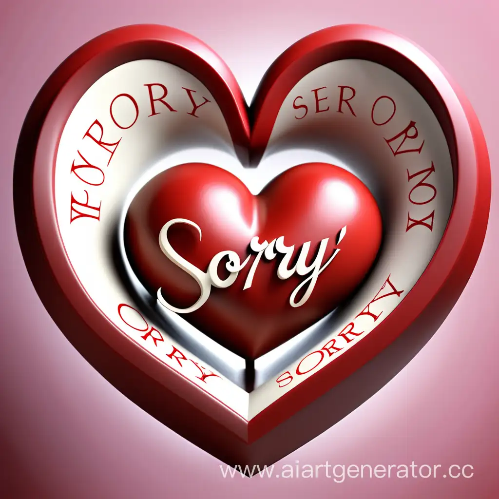 день святого Валентина с надписью в сердце извини