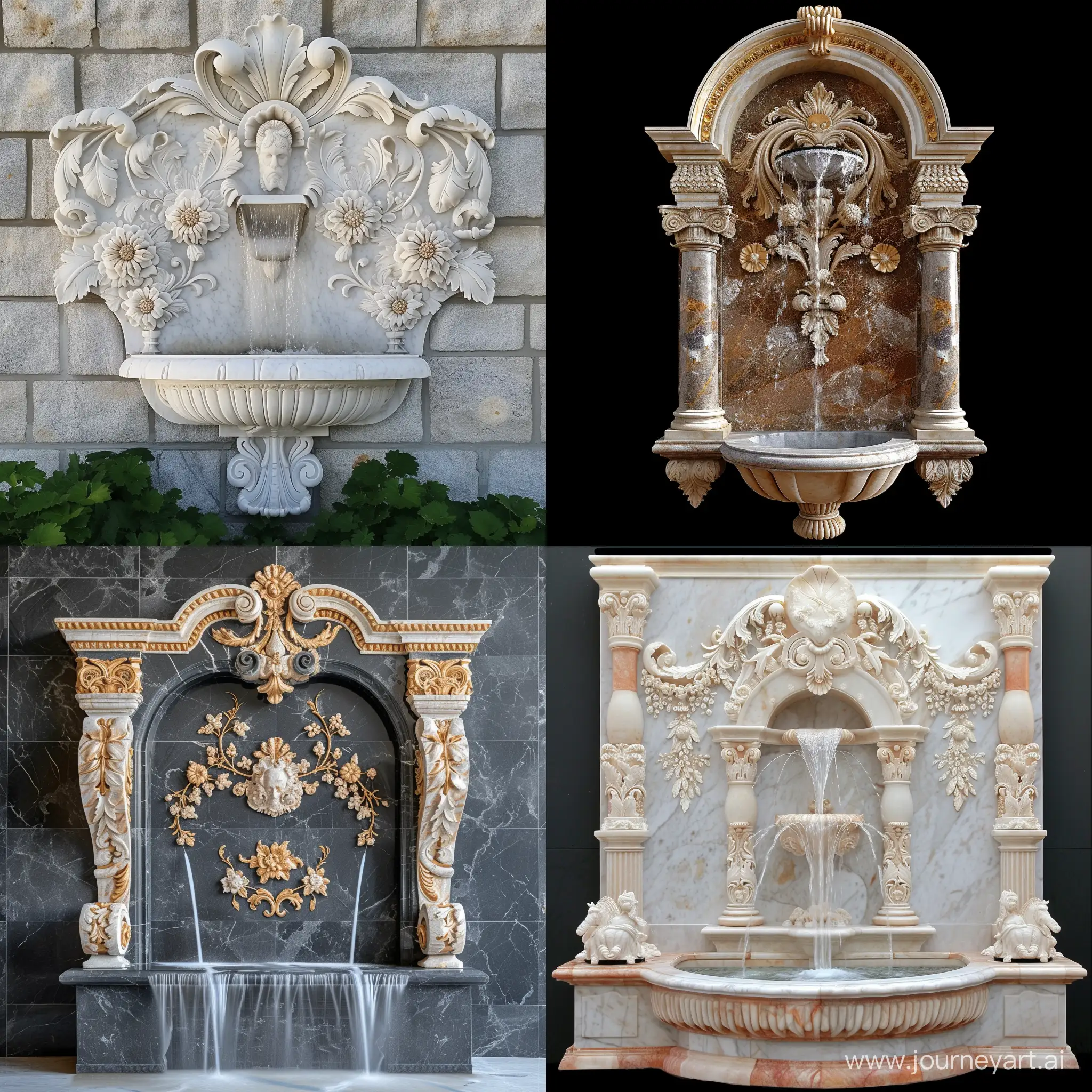 Elegant-Marble-Baroque-Art-Nouveau-Wall-Fountain