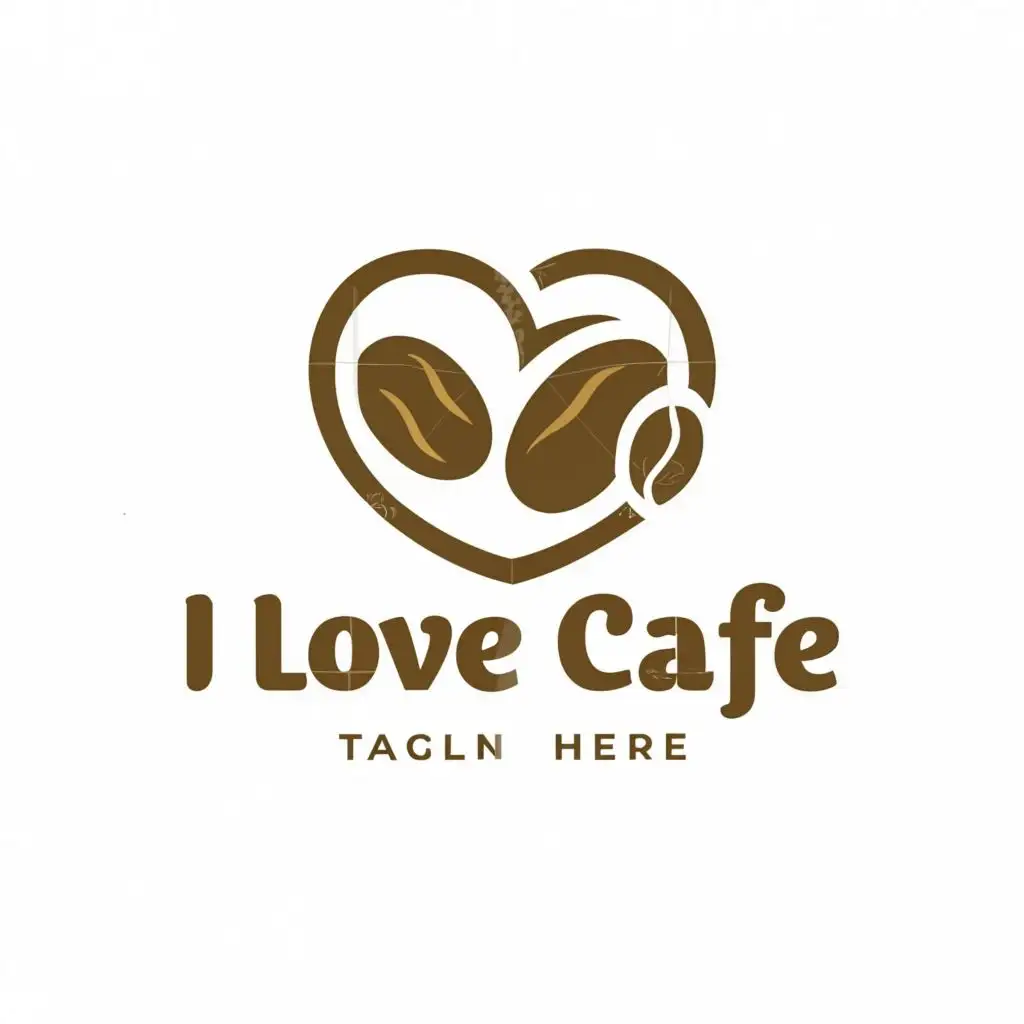 a logo design,with the text "I love cafe", main symbol:I love cafe,Minimalistic,be used in Restaurant industry,clear background