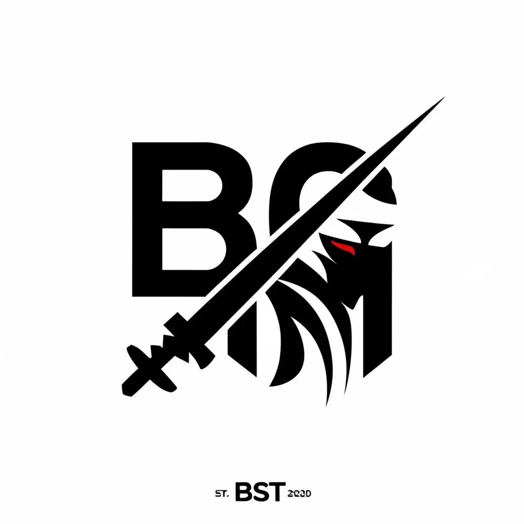 a logo design,with the text "BST", main symbol:BLACK AND WHITE ANIME LOGO,Moderate,clear background