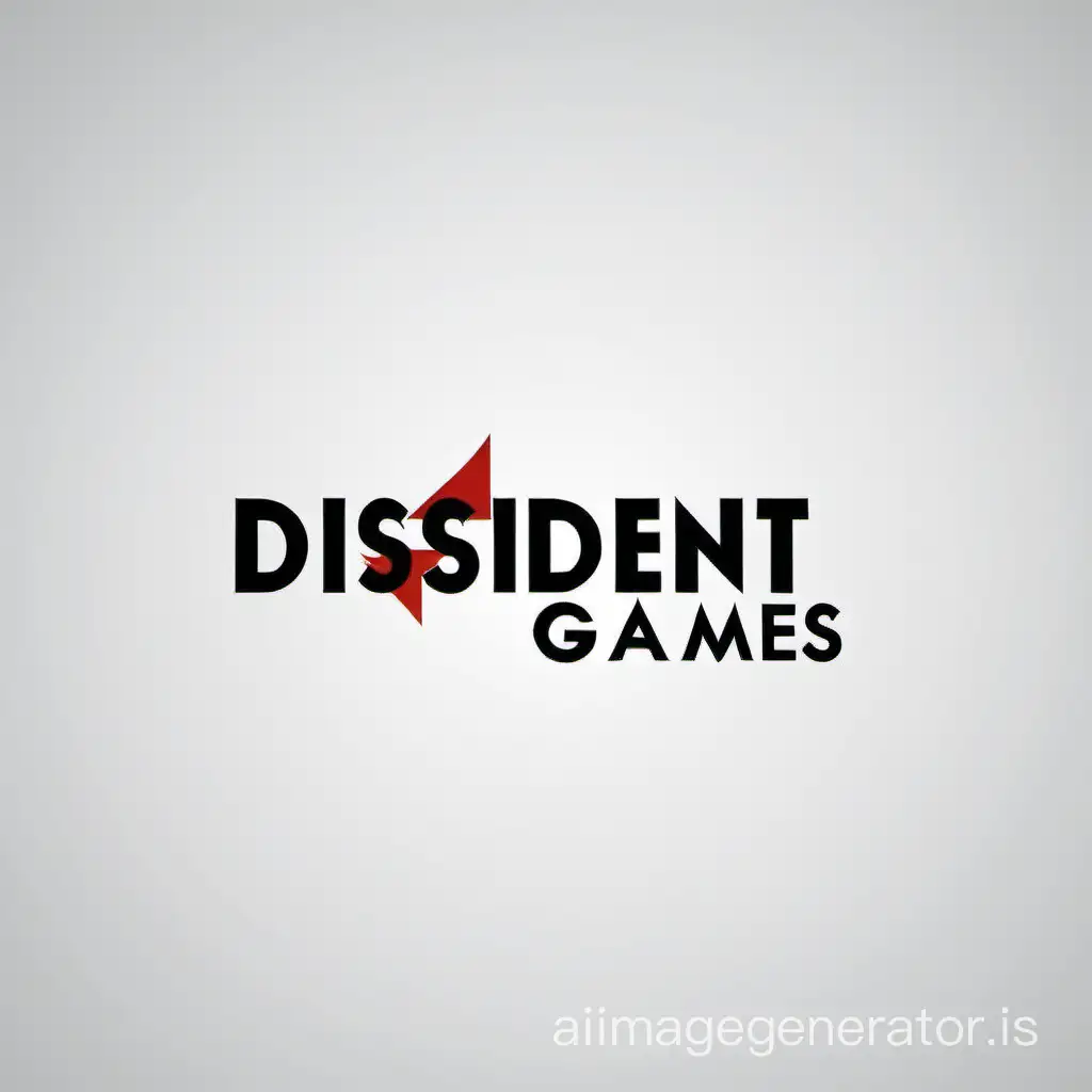 "Dissident games" logo, dynamic word change, minimalism