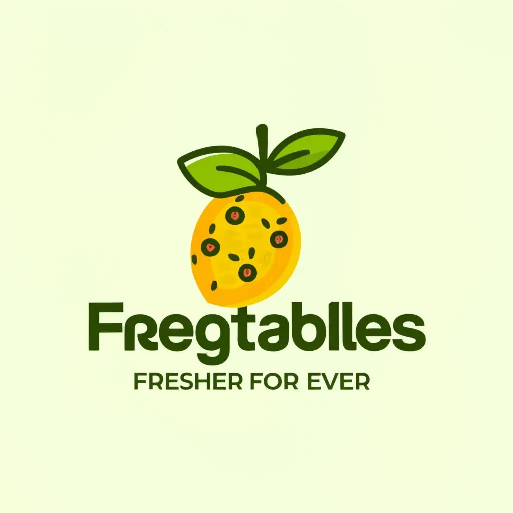 a logo design,with the text "fregtables fresher forever", main symbol:passionfruit vine,complex,clear background