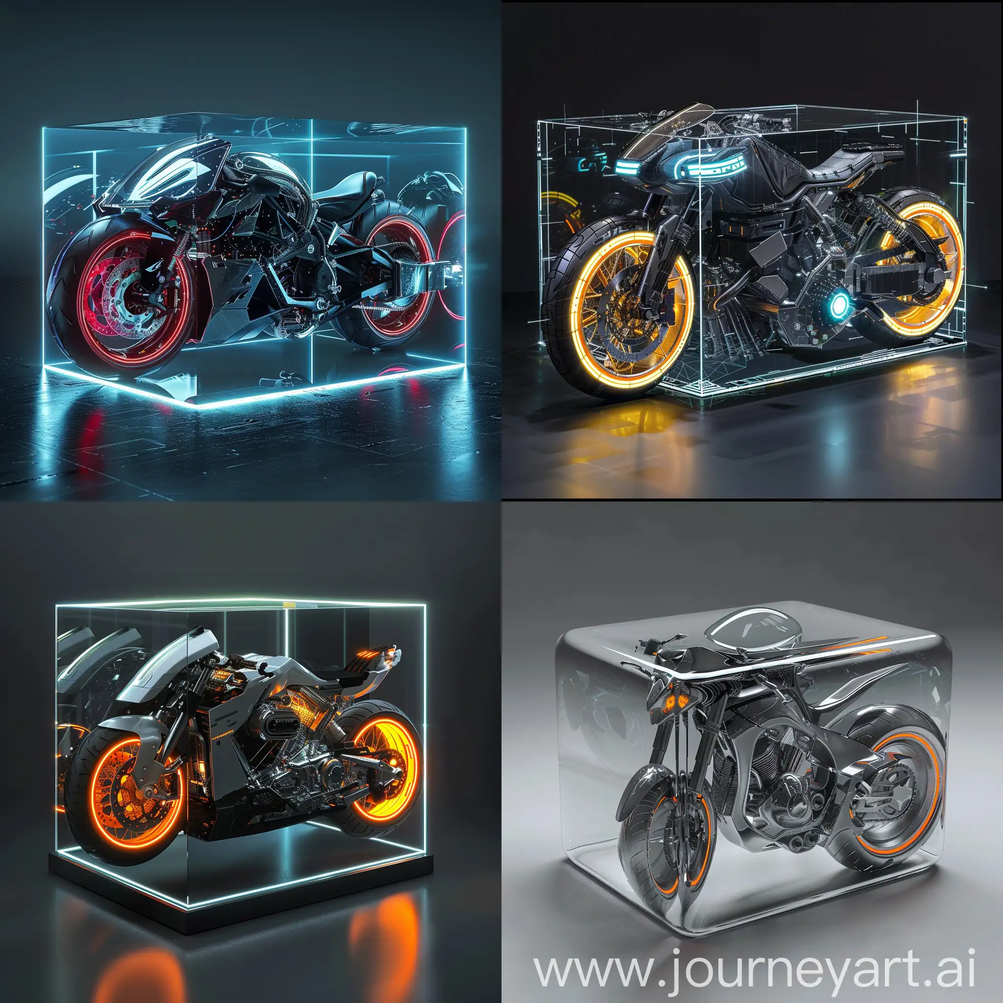 Futuristic-Cyber-Motorcycle-Encased-in-a-Geometric-Cube