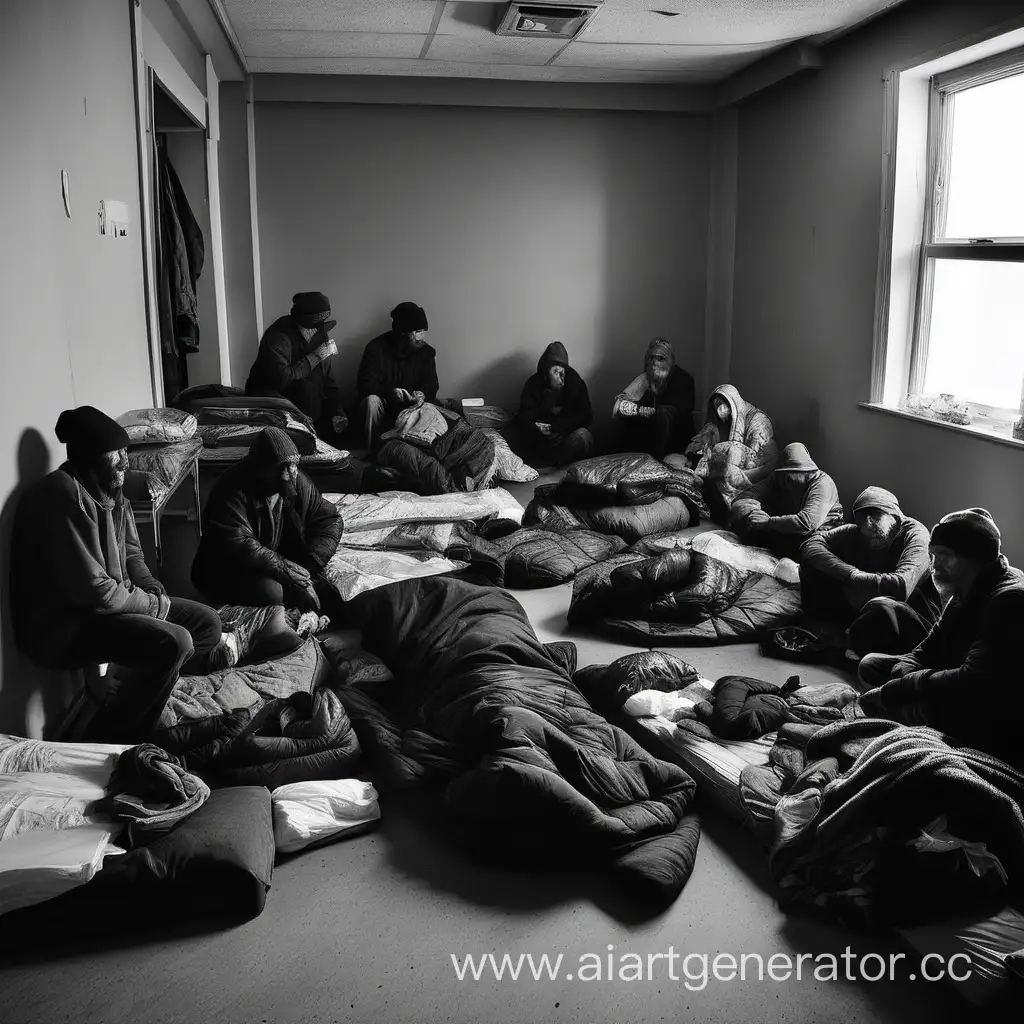 Community-of-Homeless-Individuals-Gathered-in-Crowded-Shelter