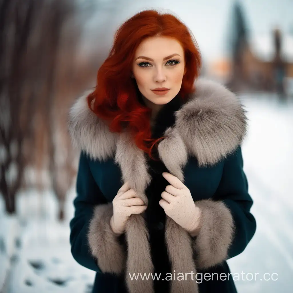 Stylish-Russian-Winter-Fashion-RedHaired-Beauty-in-Short-Fur-Coat-and-Stockings