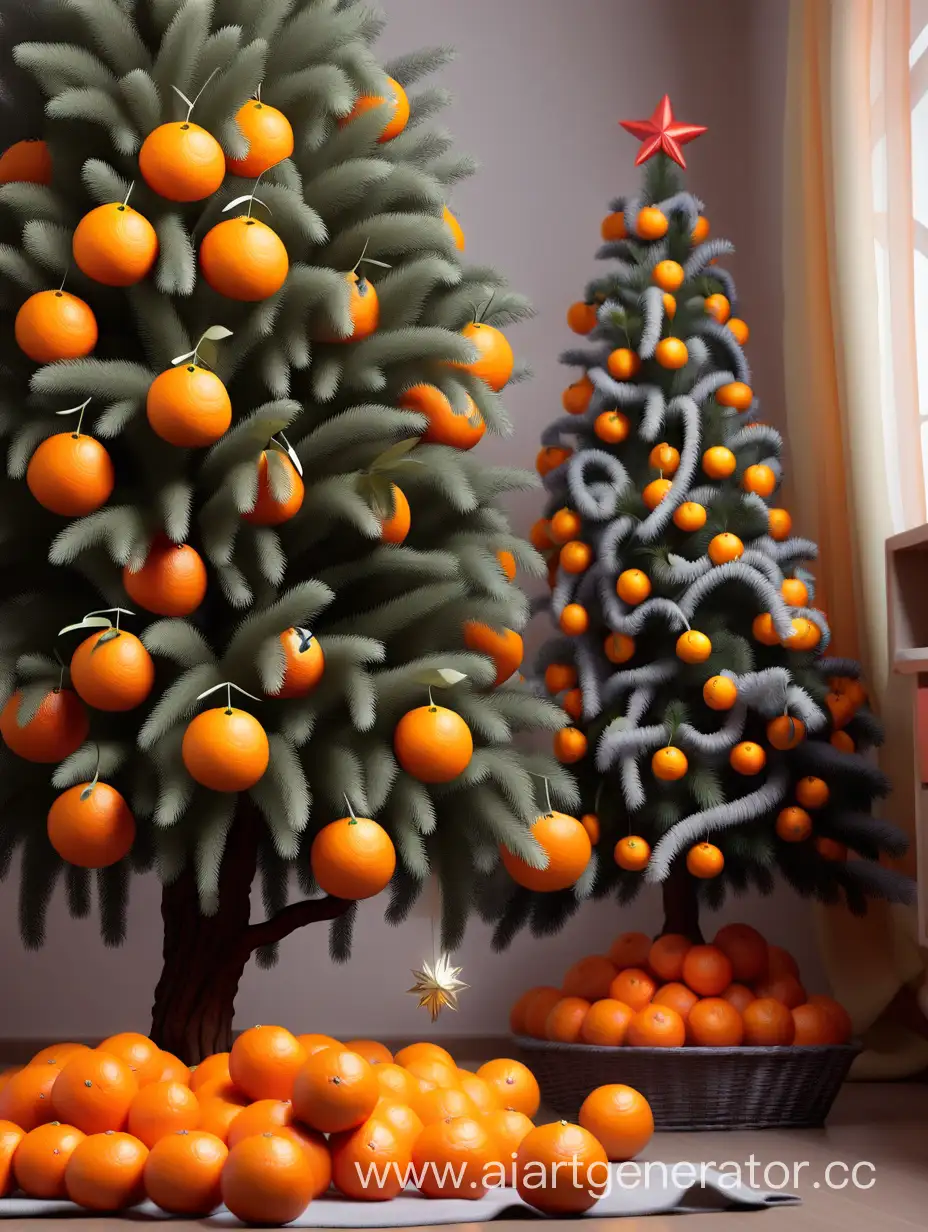 Festive-New-Year-Tree-and-Tangerines-Celebration