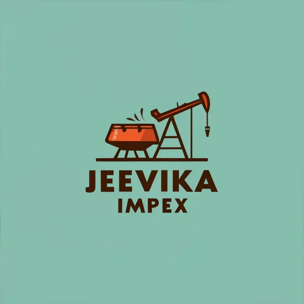 logo, Oil tank smaller than logo name , pastel colours background, text colour blue or brown or green, with the text "JEEVIKA IMPEX", typography, be used in Construction industry