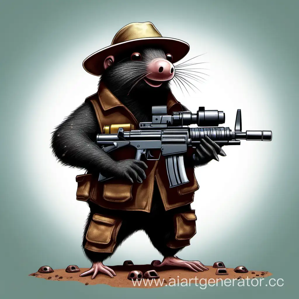 mole with a machine gun