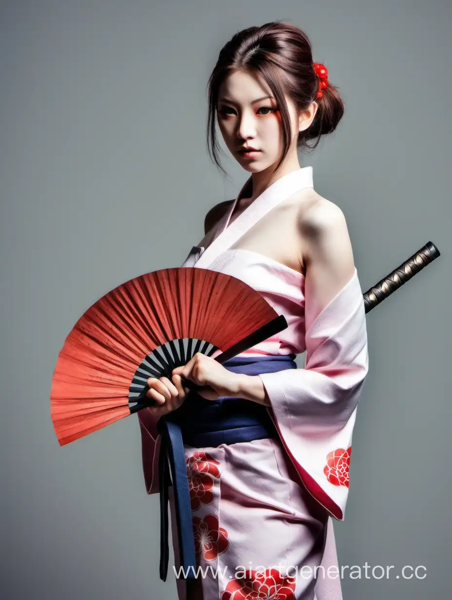 Elegant-Kimono-Girl-with-Katana-and-Fan-in-Traditional-Japanese-Setting