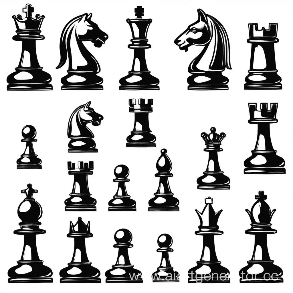 нарисуй 2д фигурки шахмат в разных порядках ,мне нужен фон
