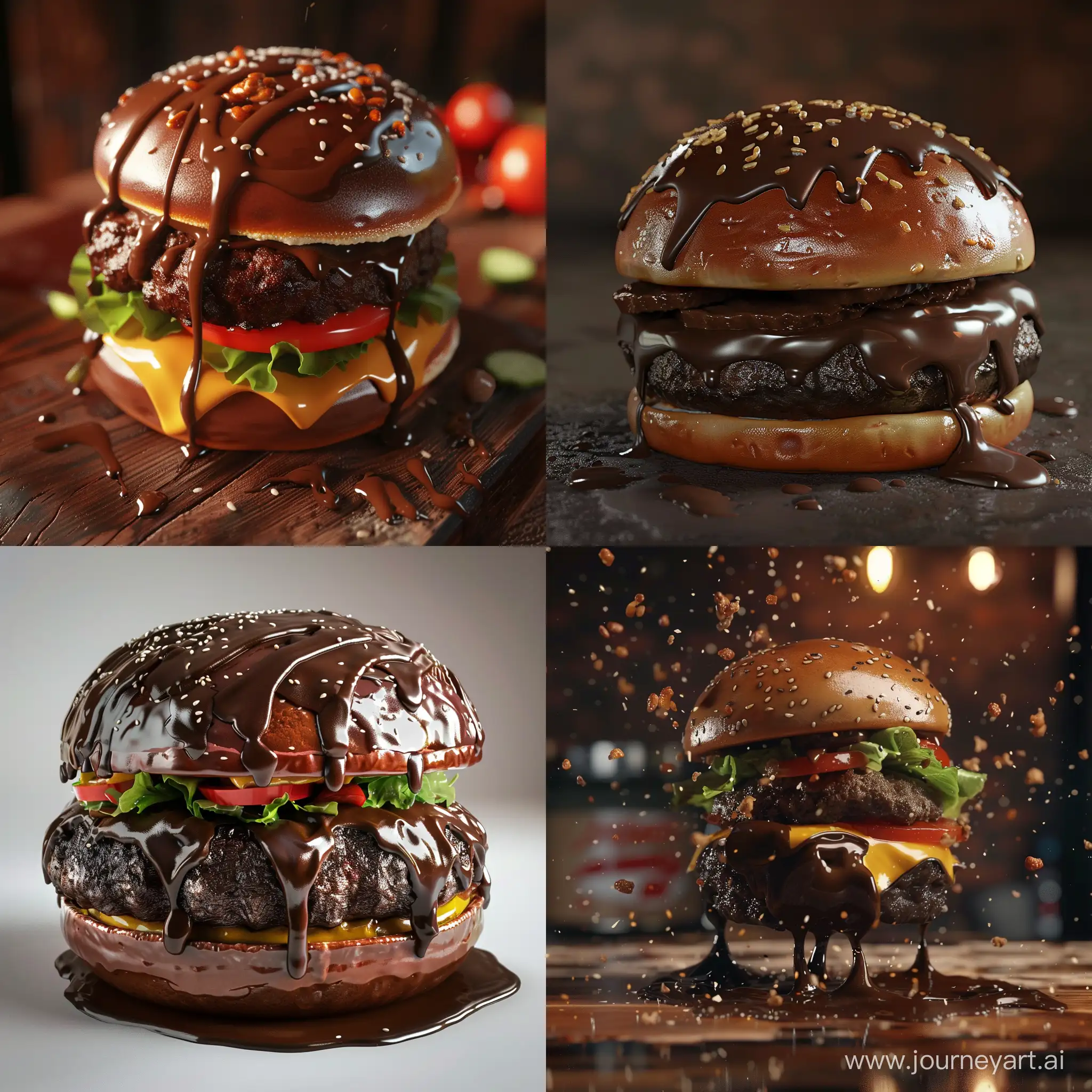 Delicious-3D-Chocolate-Burger-Animation