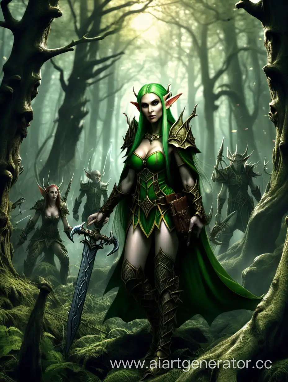 Enchanting-Forest-Realm-with-Elven-Warriors-in-a-Warhammer-Fantasy