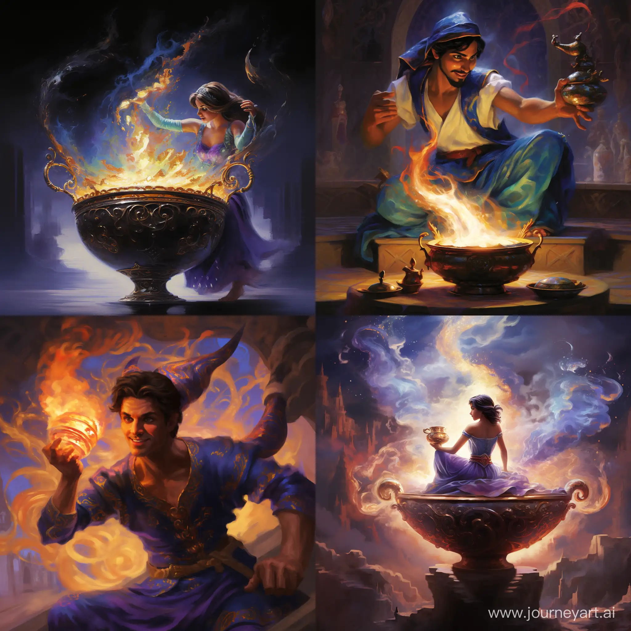 Majestic-Genie-Emerges-from-Aladdins-Magic-Lamp