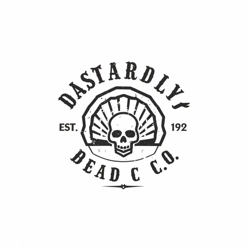 a logo design,with the text "Dastardly Bead Co.", main symbol:scallop shell, skull, pirate,Minimalistic,clear background
