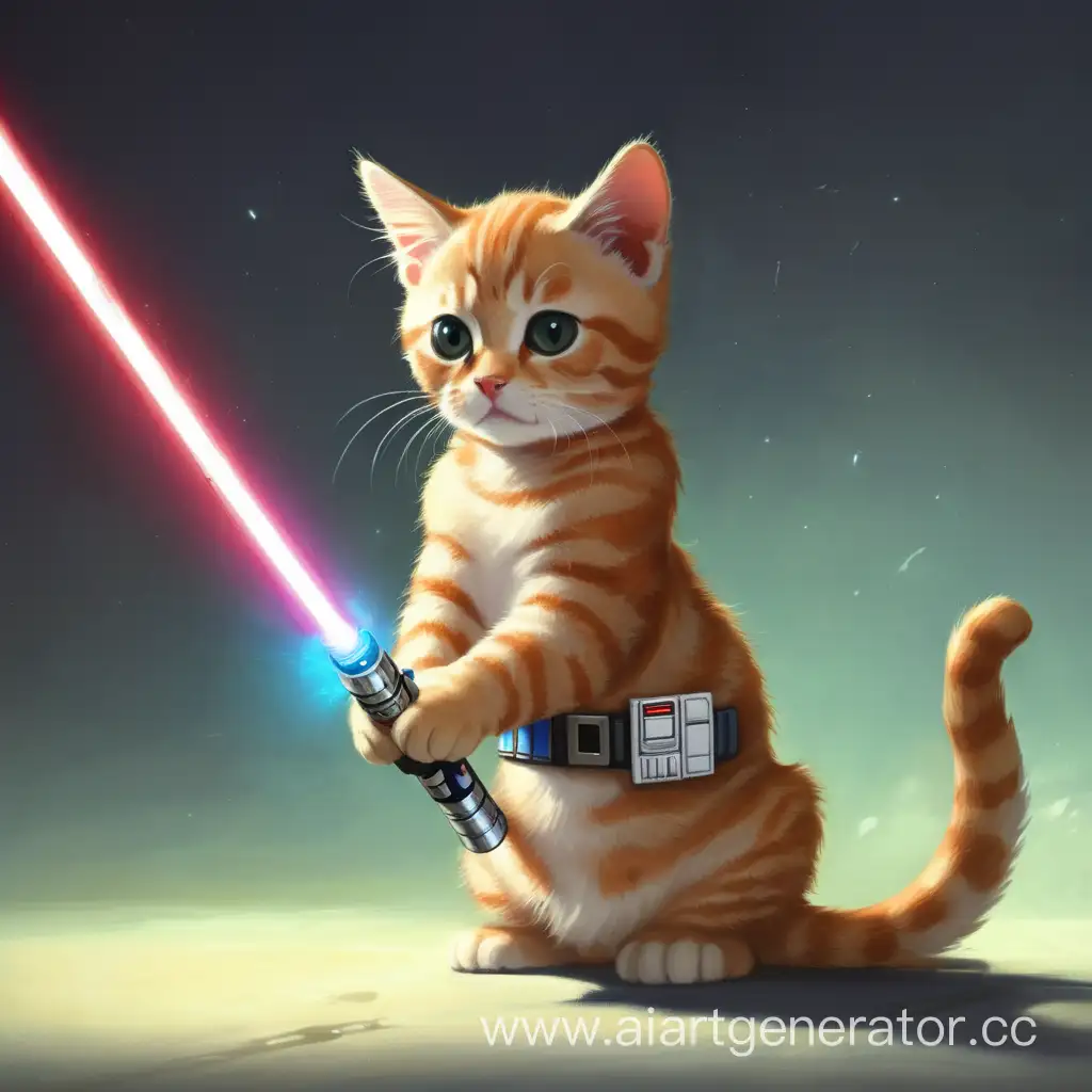 Fierce-Cat-Wielding-a-Dazzling-Lightsaber-in-Cosmic-Battle