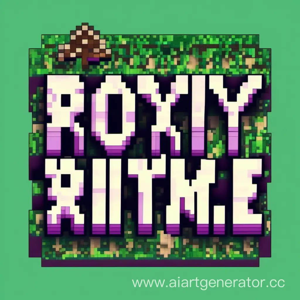 Сделай надпись RoxyTime в стиле Minecraft