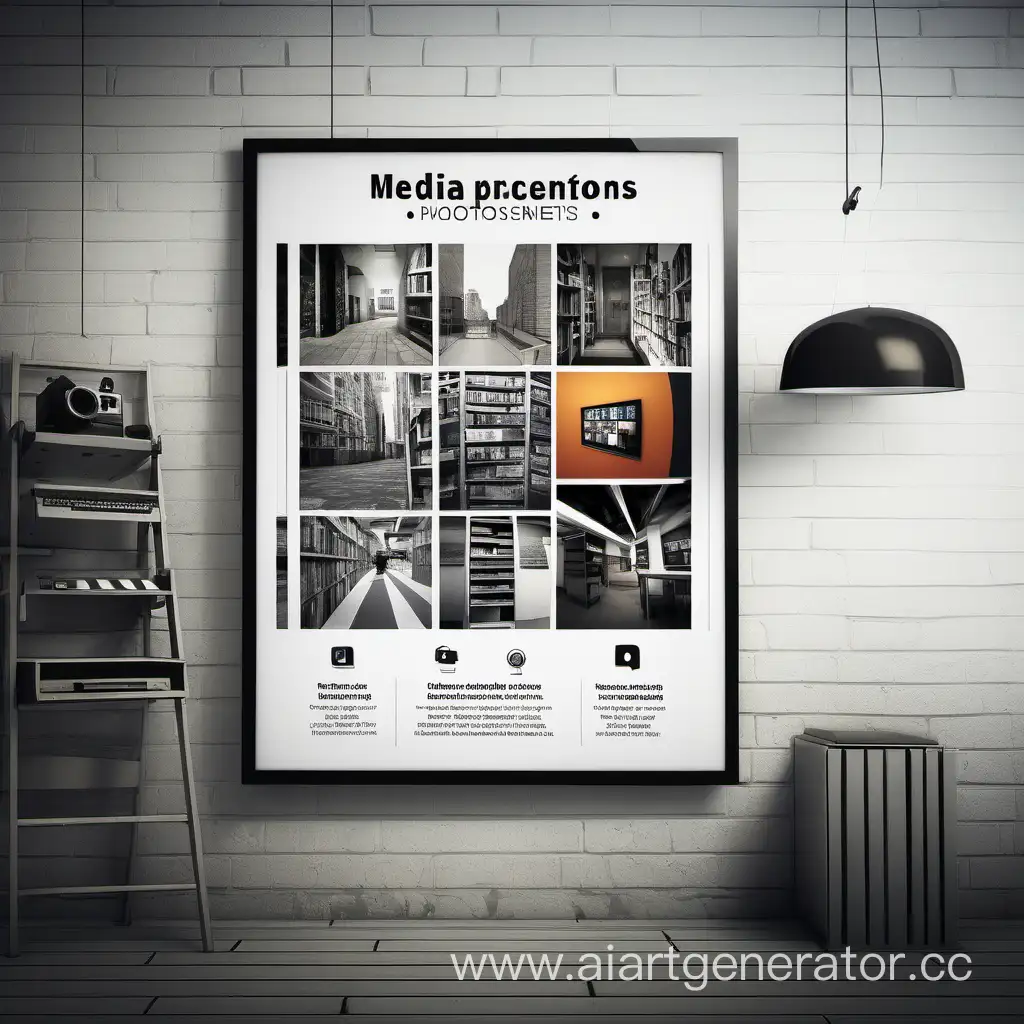 poster where media center in the city that provides services for creating photos and processing them