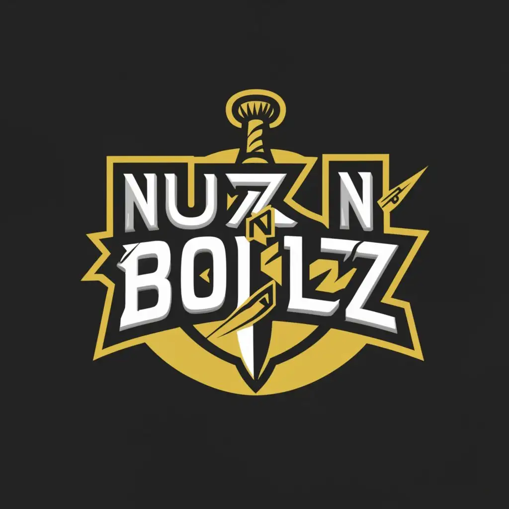 a logo design,with the text "Nutz N' Boltz", main symbol:Sword,Moderate,be used in Entertainment industry,clear background