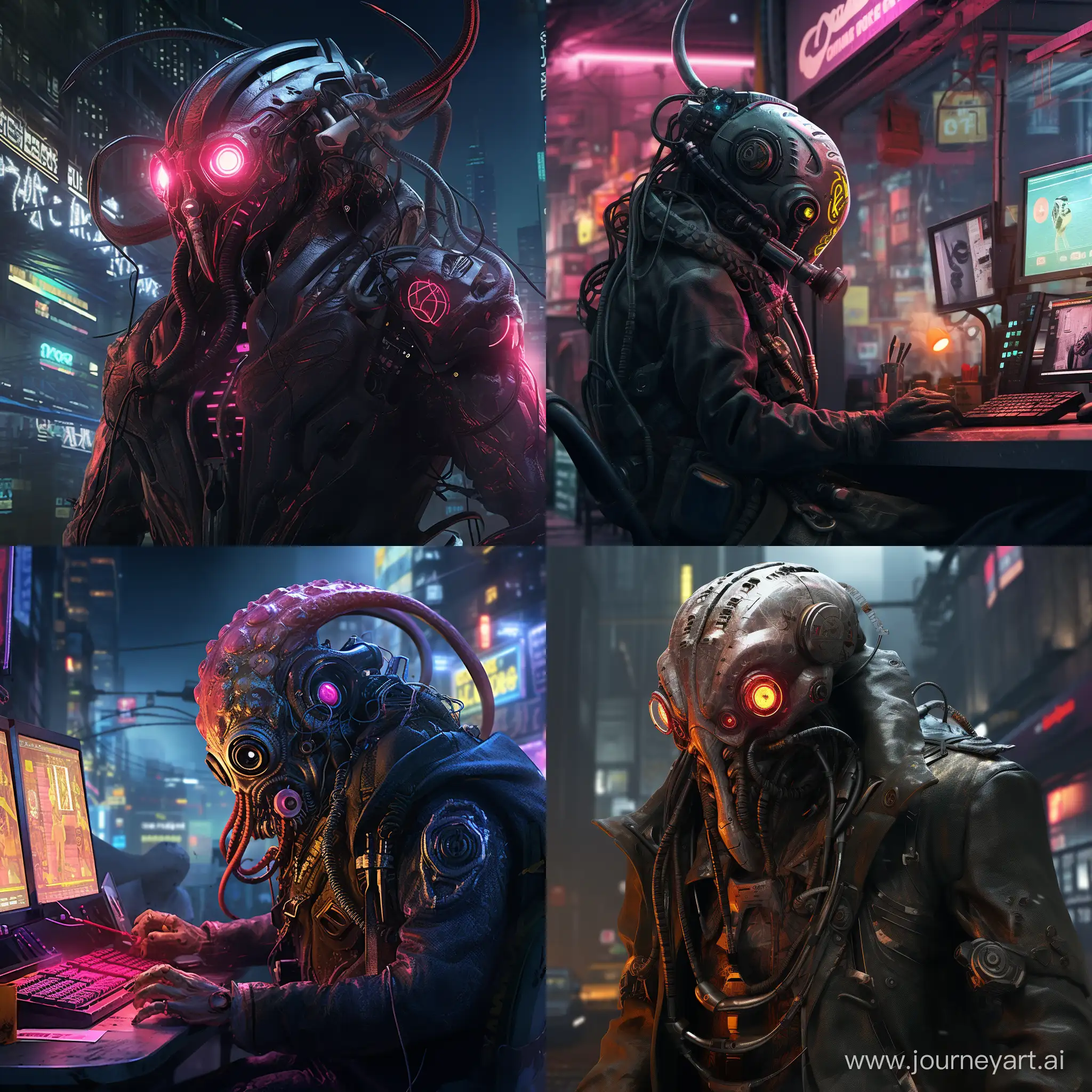 Futuristic-Cyberpunk-Octopus-in-Urban-Setting