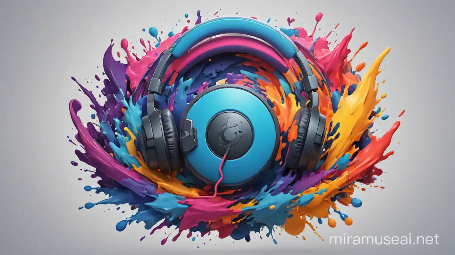 Vibrant Gaming Music Logo Colorful Theme with Creative Design