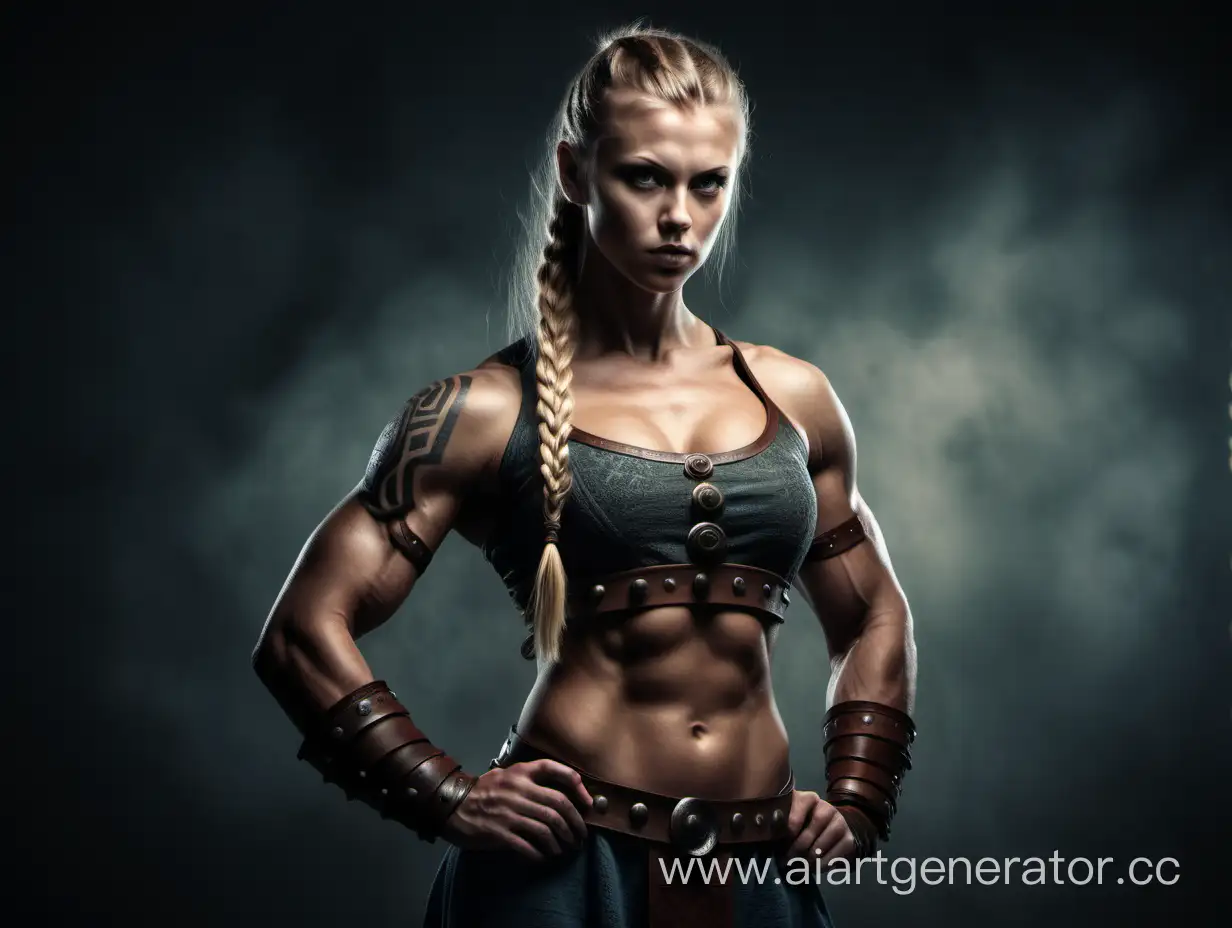 Muscular-Viking-Girl-in-Striking-Pose
