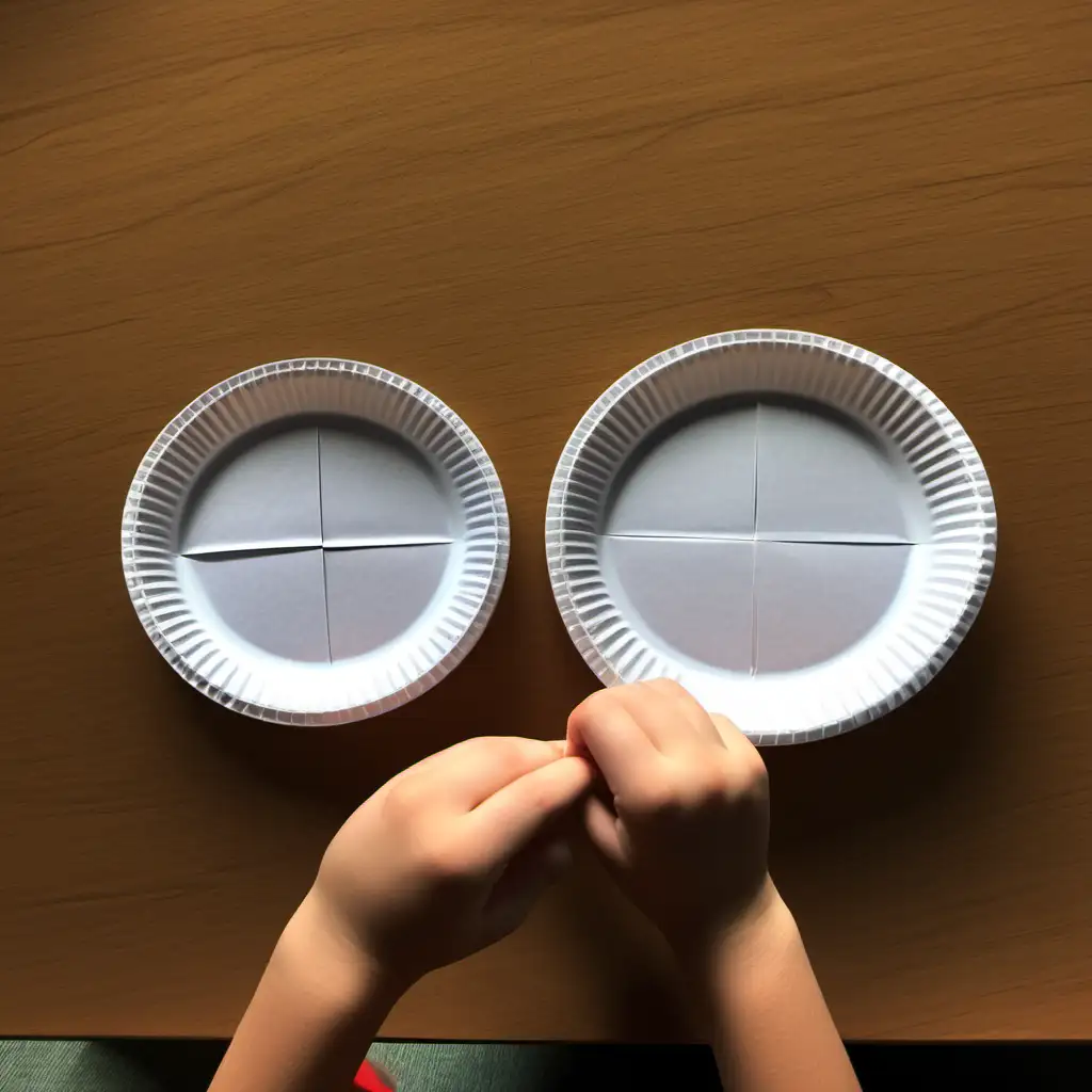 divide cubes into equal groups using paper plates

