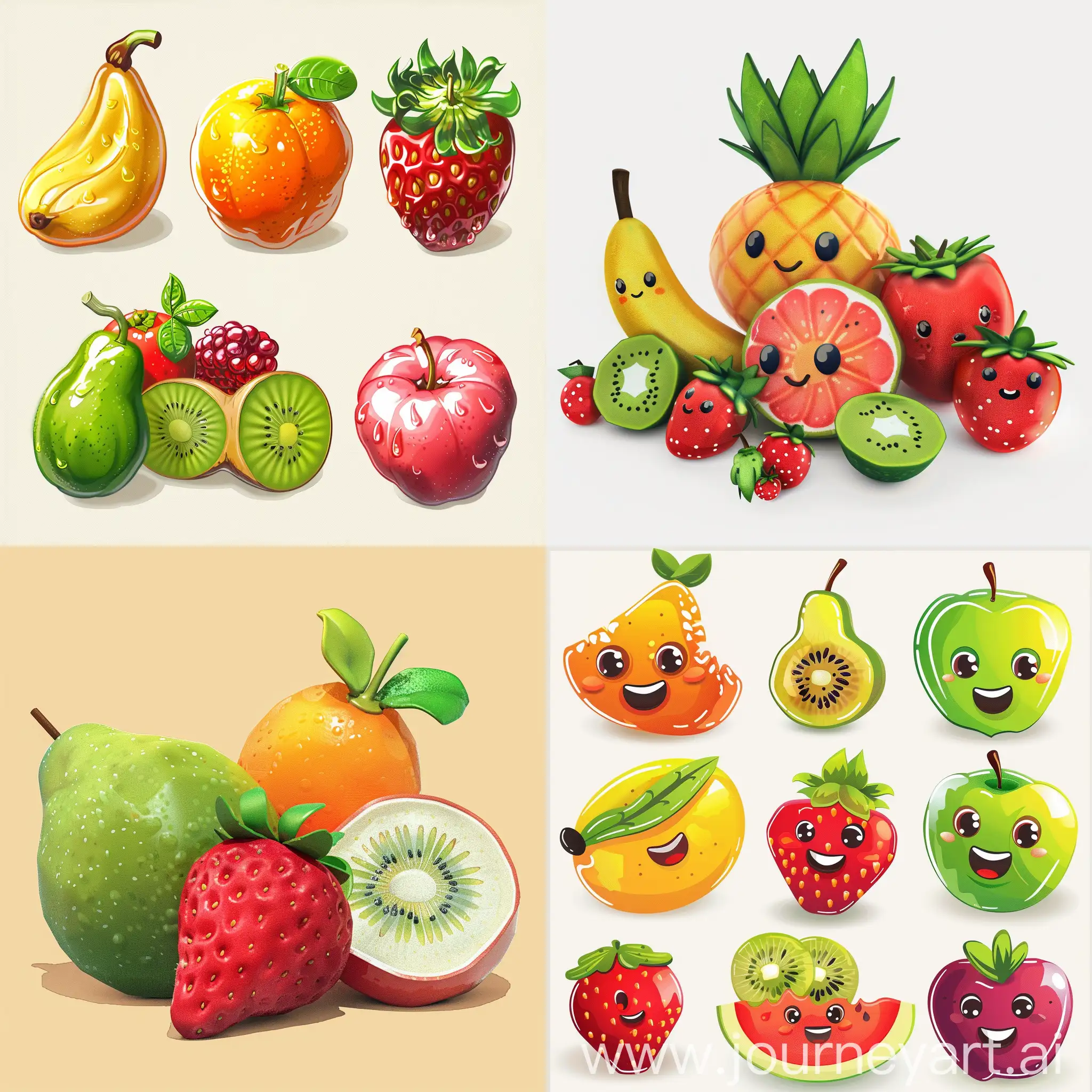 cute 2d fruits 2d illustration 2d drawn
