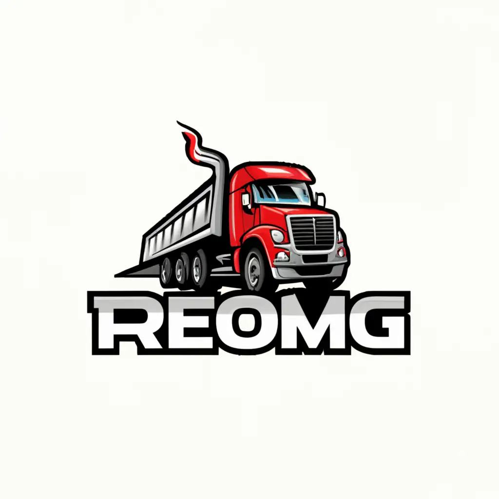 a logo design,with the text "Reomg", main symbol:Truck Game,Moderate,clear background