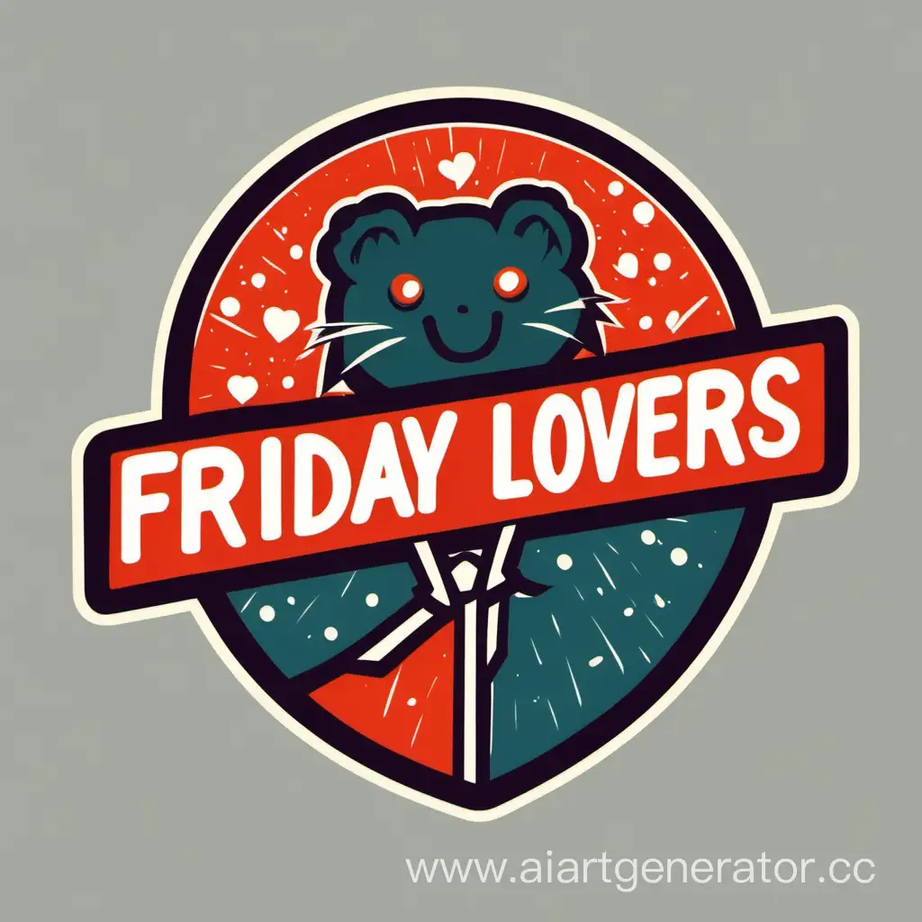 Friday-Lovers-Team-Emblem-Vibrant-Group-Bonding-with-Joyful-Expressions