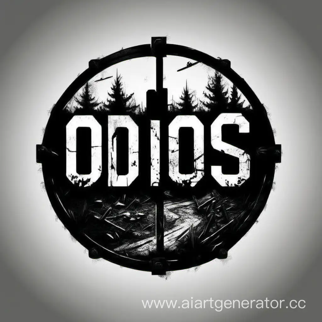 Сделай мне логотип для навигационной панели для сайта, в нем должна быть надпись ODOS. 
Она должна быть в стиле игры DayZ. 