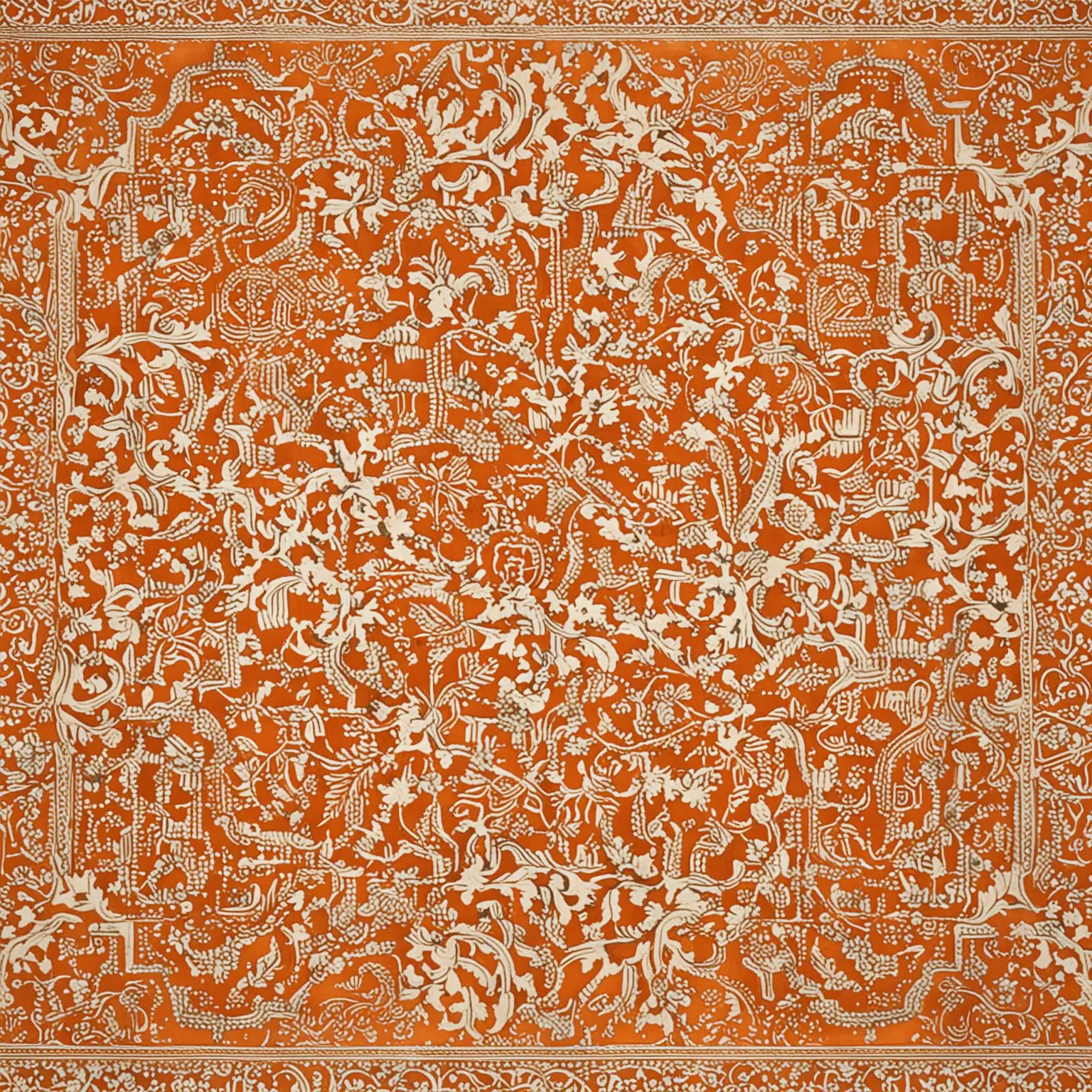 seamless, - large pattern on painted wall decoration. in the style of Amer (Amber) Fort & Palace - Jaipur, India 