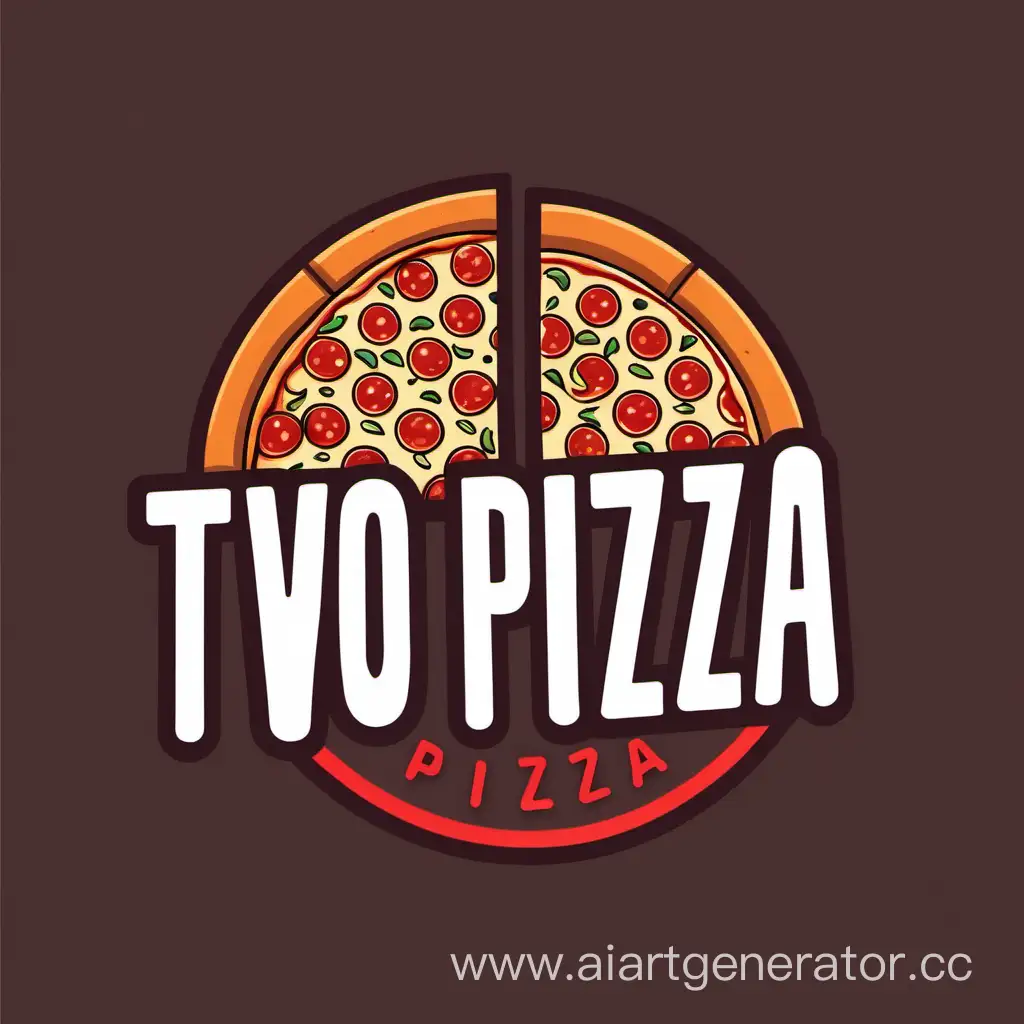 логотип для пиццерии с названием " two pizza "