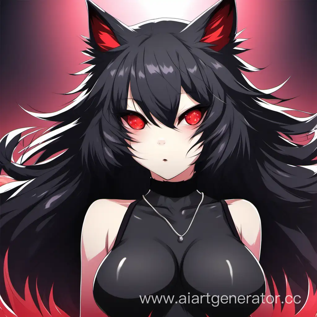 Sensual-Black-Furry-Cat-with-Red-Eyes-Hentai-Style-Art