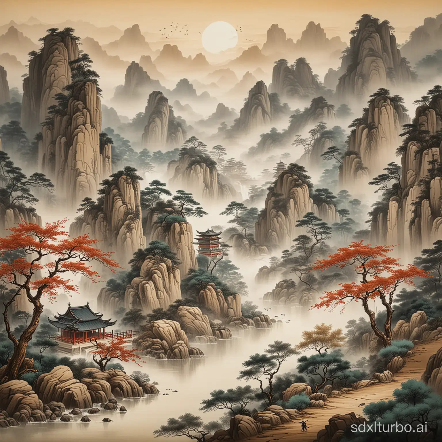 Chinese-style landscape painting
