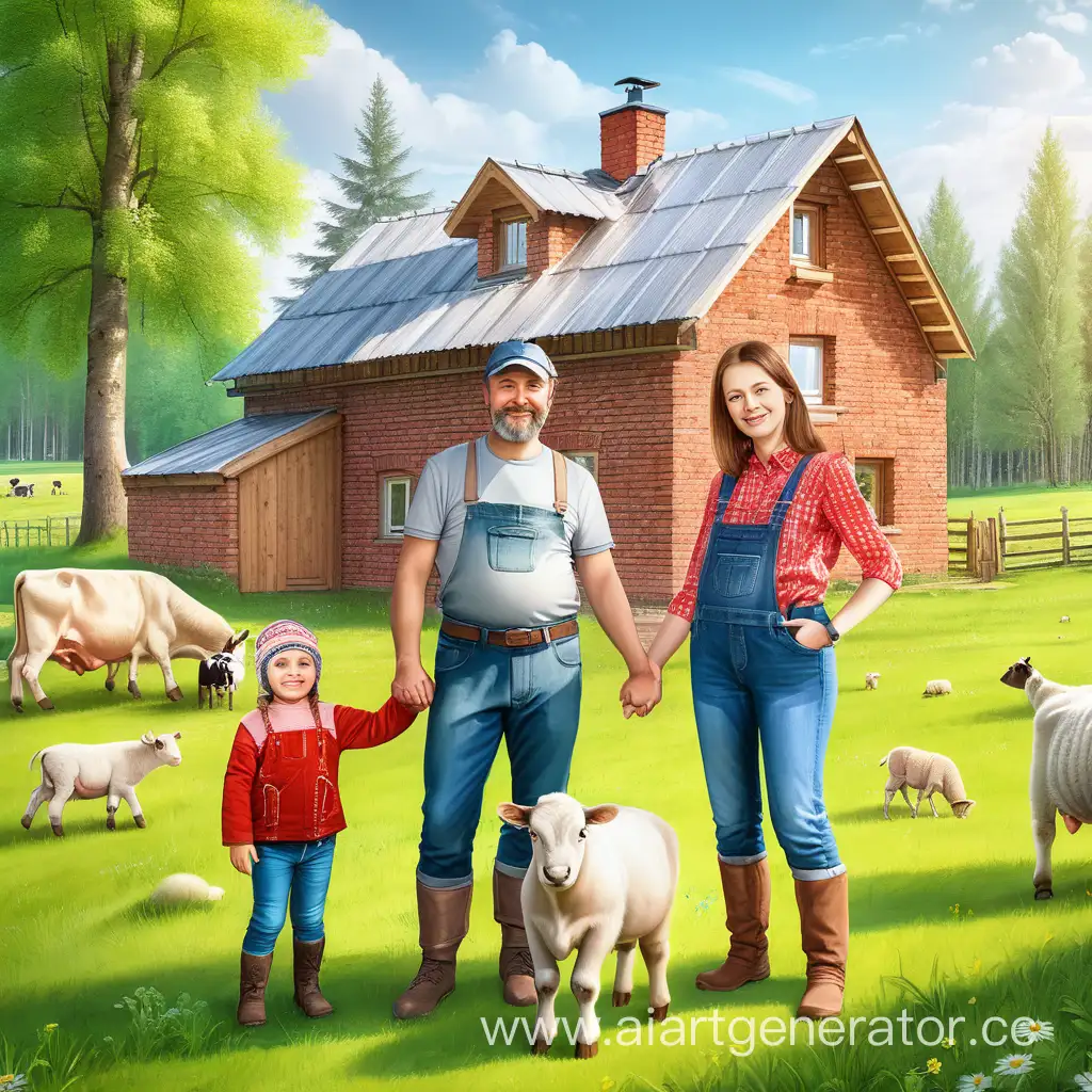 Joyful-Russian-Family-Life-on-a-Mini-Farm-with-Brick-House