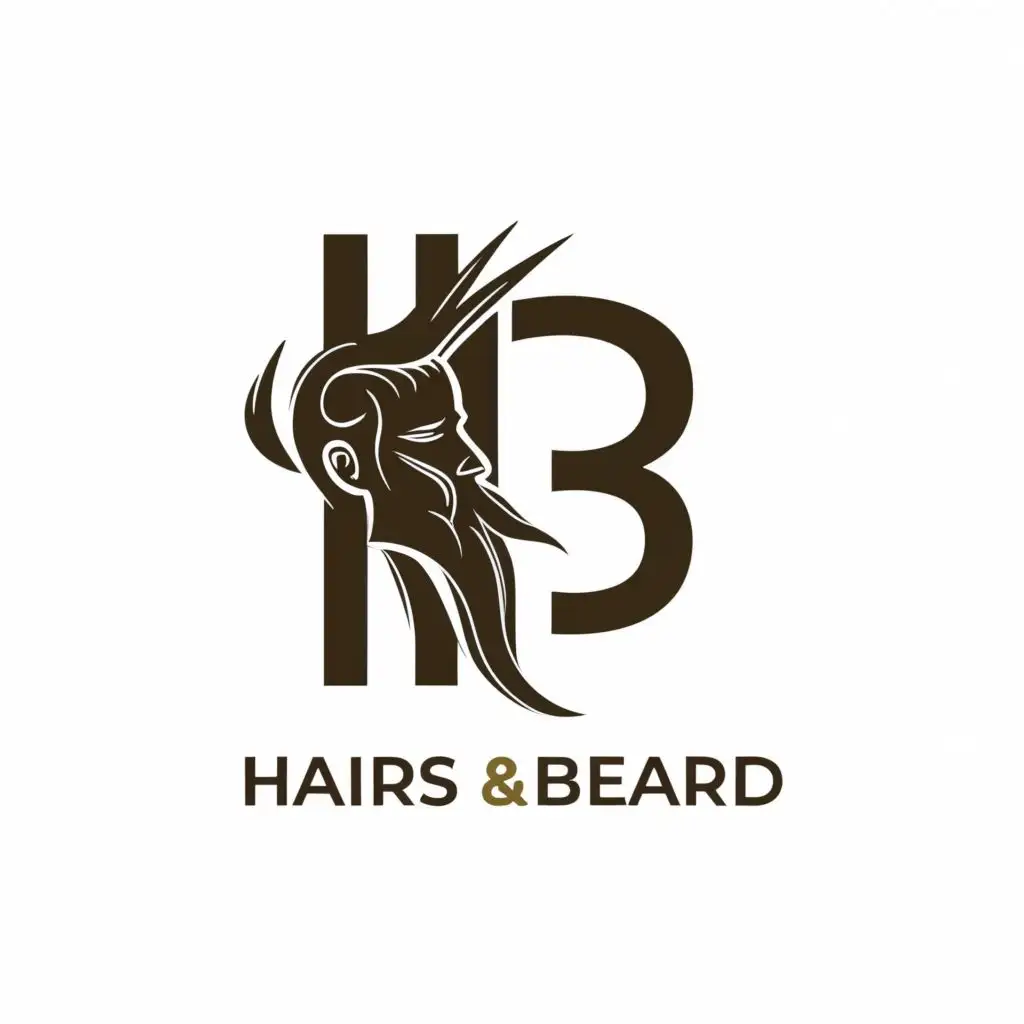 logo, HB, with the text "Hairs&beard", typography, be used in Beauty Spa industry