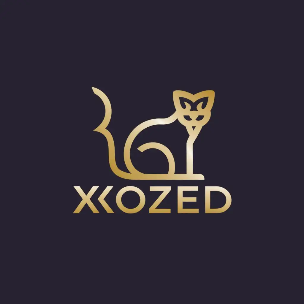 a logo design,with the text "xKozeD.", main symbol:cat,Moderate,clear background
