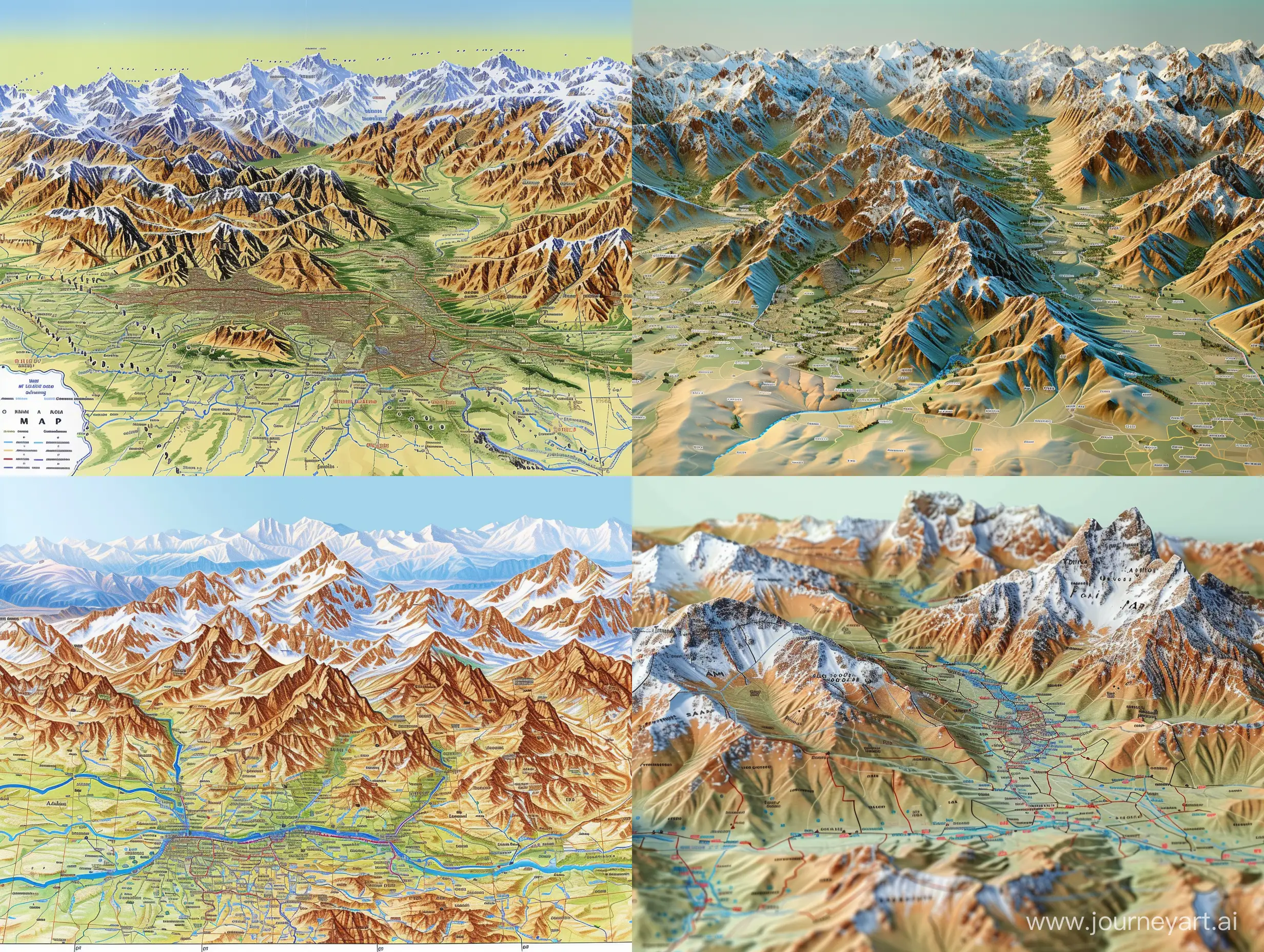 карта Афганистана на фоне афганских гор