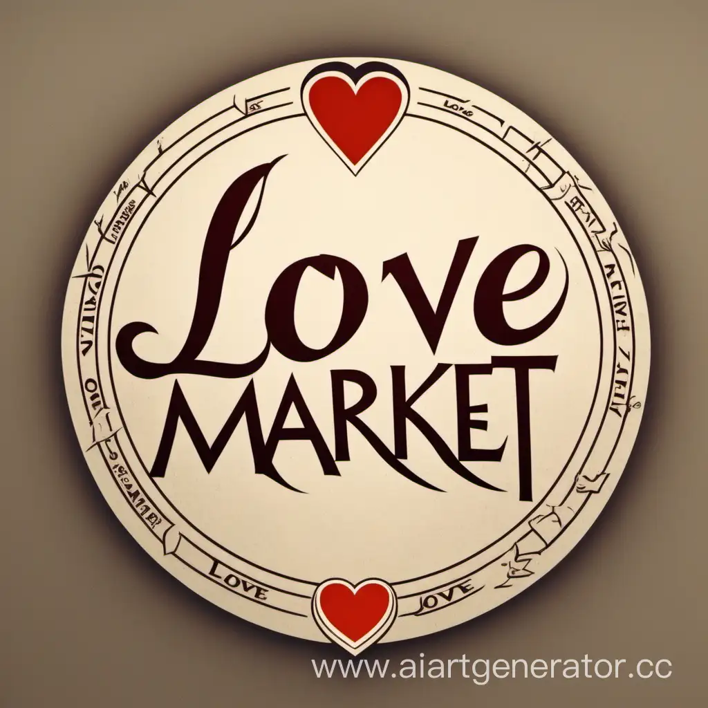 сердце с надписью Love Market вписано в круг