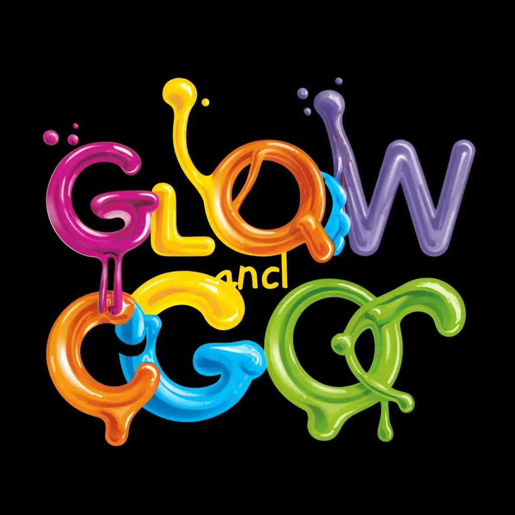 a logo design,with the text "GLOW AND GO", main symbol:bold writing letters vibrant colors tumblers,Moderate,clear background
