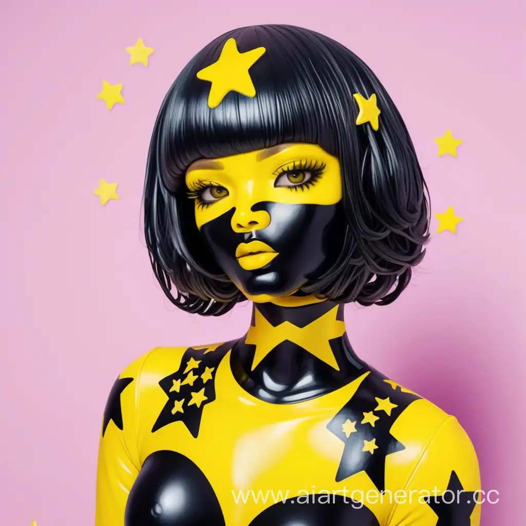 Cute-Rubber-Girl-with-Yellow-StarStudded-Wig