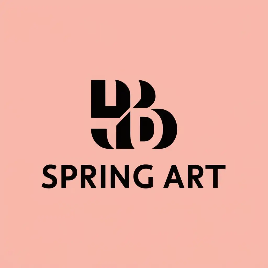 logo, an abstract combination of 'H' and 'B', with the text "Spring Art", typography