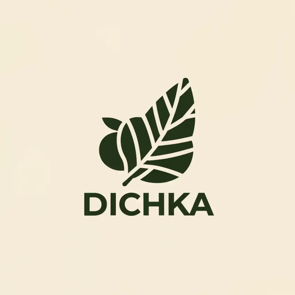 a logo design,with the text "Dich_Ka", main symbol:Wild apples leaves,Moderate,clear background