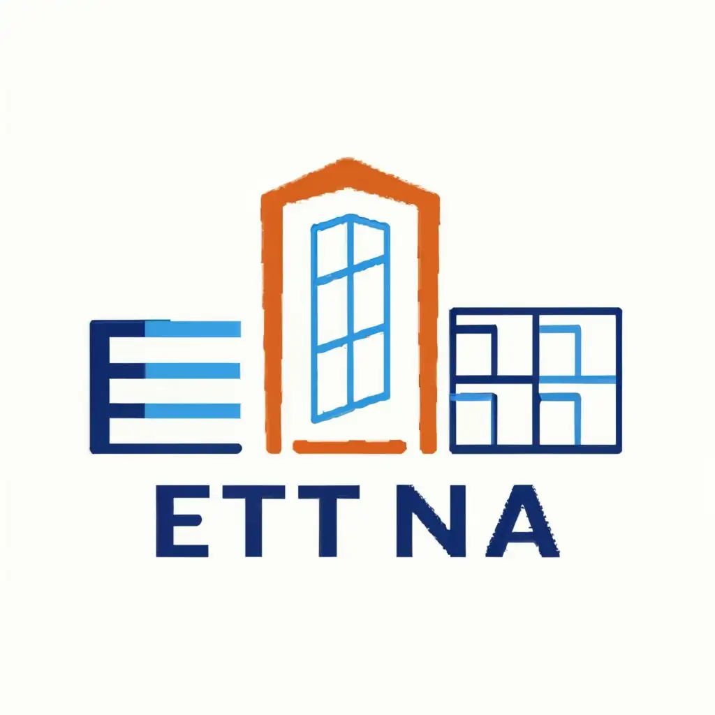 logo, windows, buildings, with the text "ETNA", typography, be used in Construction industry