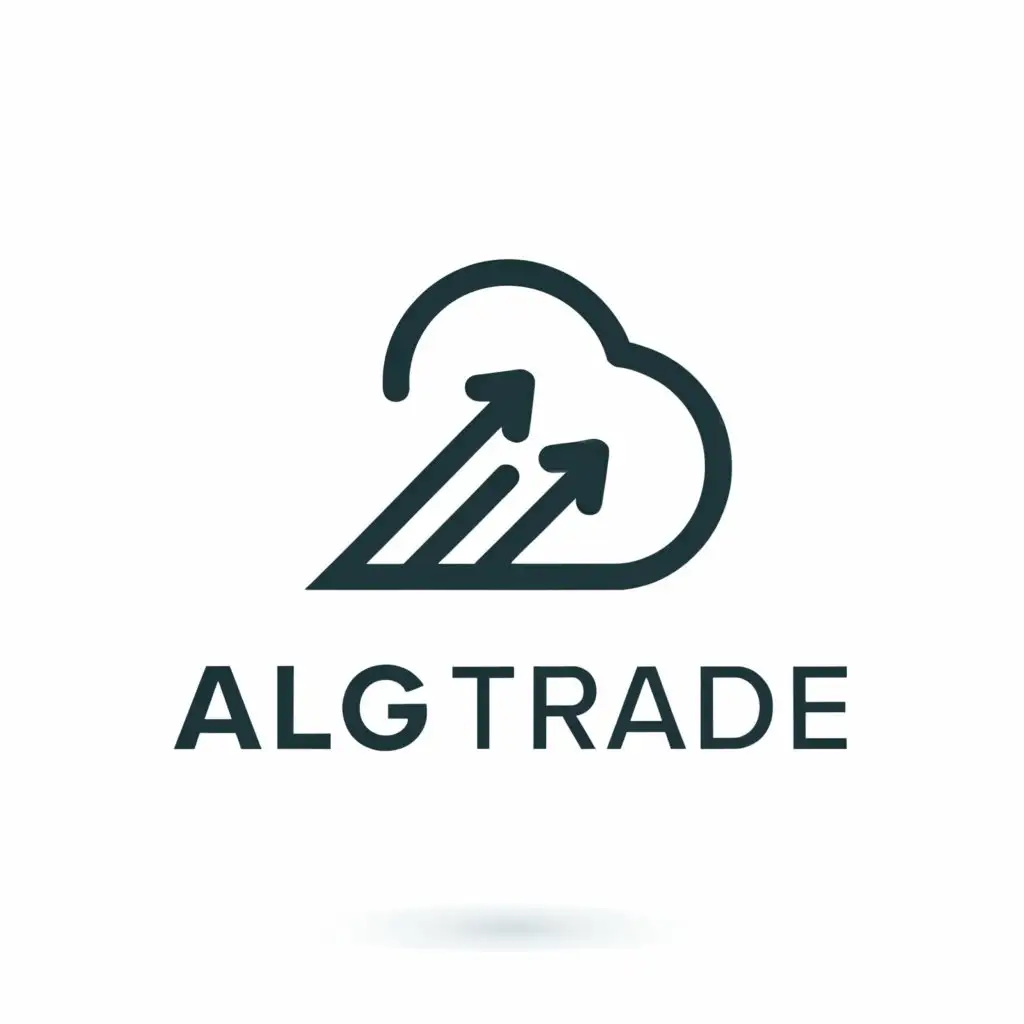 a logo design,with the text "AlgoTrade", main symbol:Cloud, algorithm,Minimalistic,be used in Finance industry,clear background