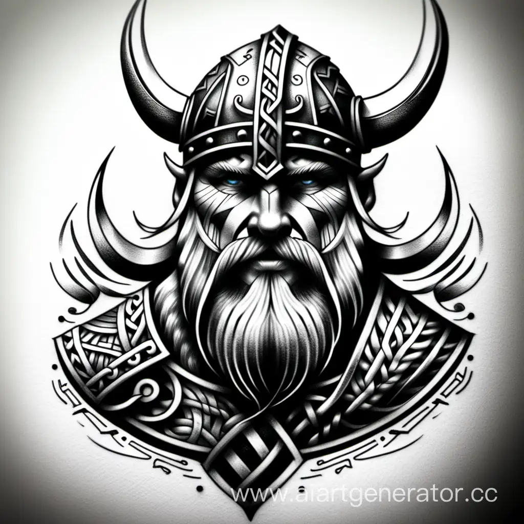 Bold-Viking-Tattoo-Sketch-with-Intricate-Details