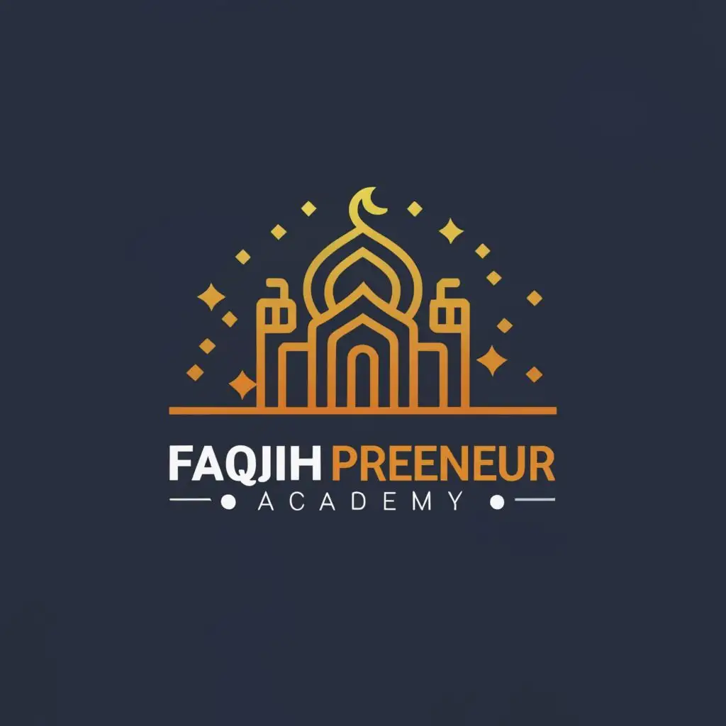 logo, Business Islam, with the text "FAQIH PRENEUR ACADEMY", typography, be used in Education industry